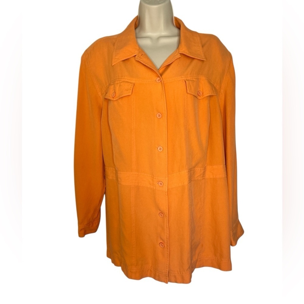 Diane Von Furstenberg Orange Silk, Lightweight Blazer